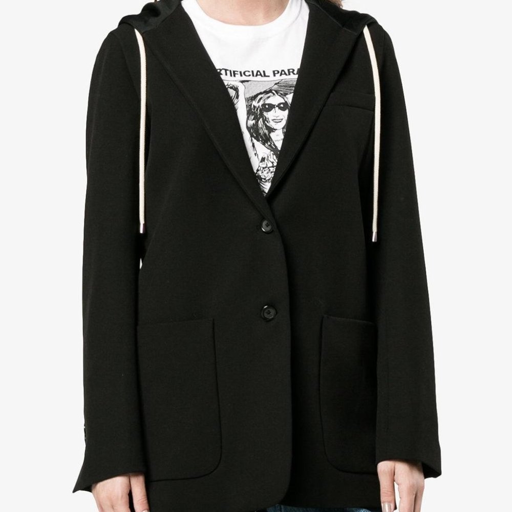 Helmut Lang cotton hooded blazer jacket